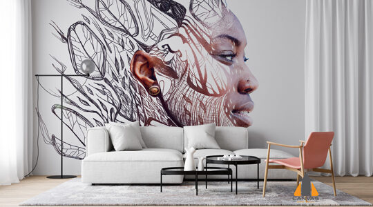 Abstract-African-Double Exposure Wallpaper