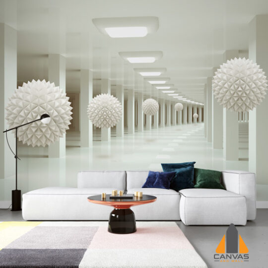 3D Tunnel | Hanging Spike balls Wallpaper