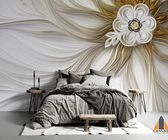 3d Abstract Fractal Fantastic Flower Mural Wallpaper