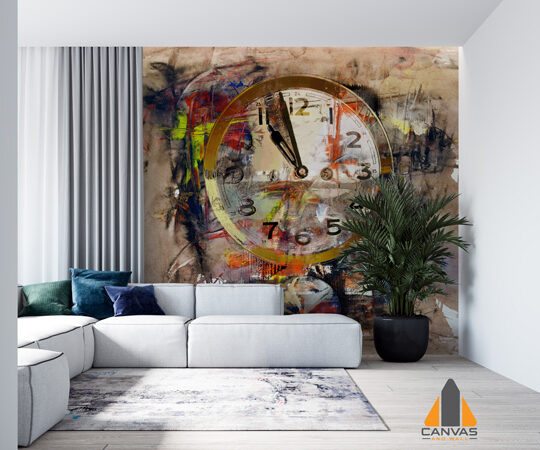 Abstract Clock Wallpaper Mural