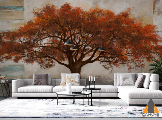 Autumn Tree Paint Art Wallpaper
