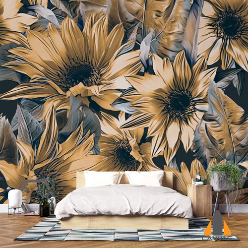 Sunflowers Seamless Pattern Wallpaper