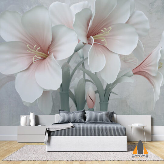 Illustrative Flowers and Butterfly Wallpaper