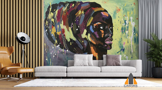 African Woman in Turban Wallpaper