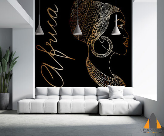 African Woman Gold sketch Wallpaper