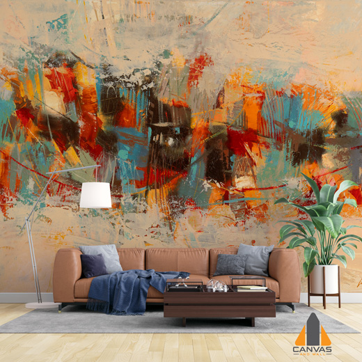 Peach Orange Abstract Art Wallpaper