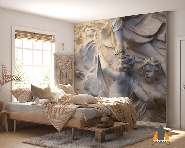 White Statues on Church's Wall in Vilnius