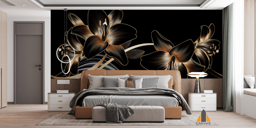 Golden Lilies Vector Wallpaper