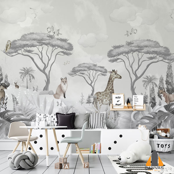 Animals Children's Room Wallpaper