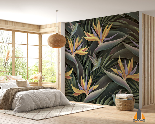 Tropical seamless Pattern with beautiful Palm & Banana leaves