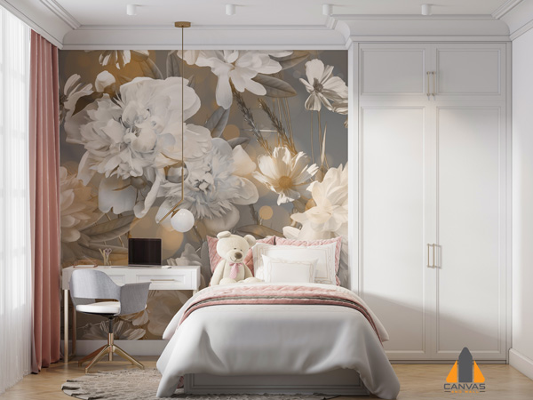 Monochrome Blurred Peonies Wallpaper