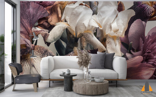 Iris Floral Background Wallpaper