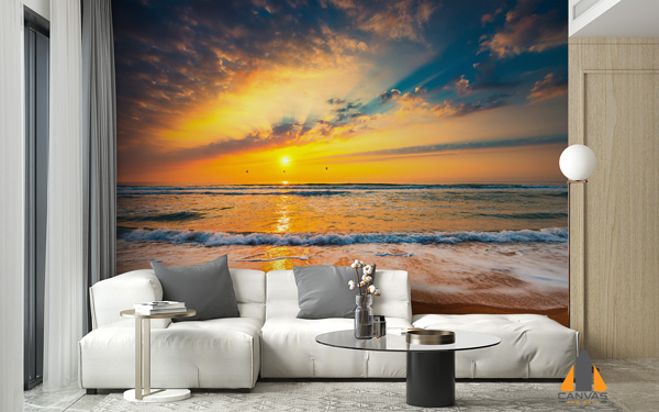 Beach Sunrise over the Tropical Sea Wallpaper