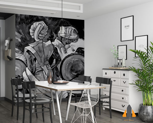 Lord Radha Krishna with flute Hindu Religious Abstract Wallpaper