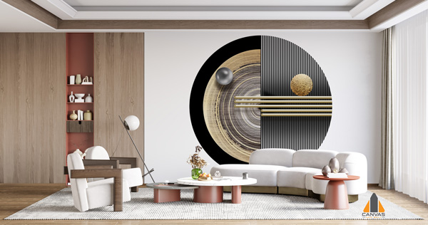 Artwork in Circle Shape White Background Wallpaper