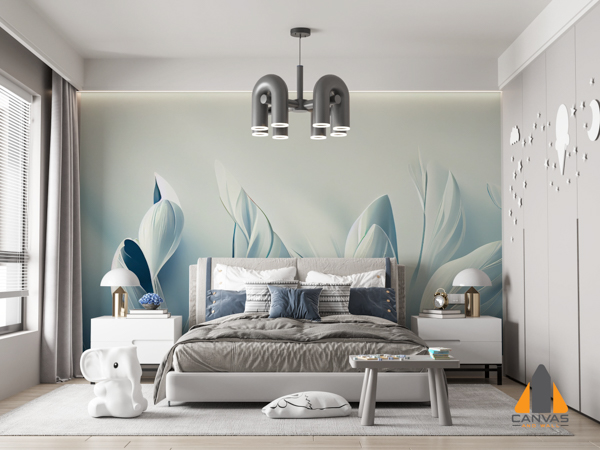 3D Abstract Floral in Pale Tones