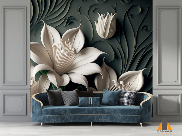 3D Background With Beautiful Lilies