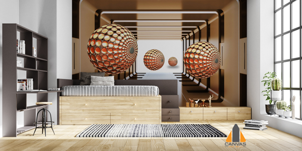 3D golden crystal ball sphere