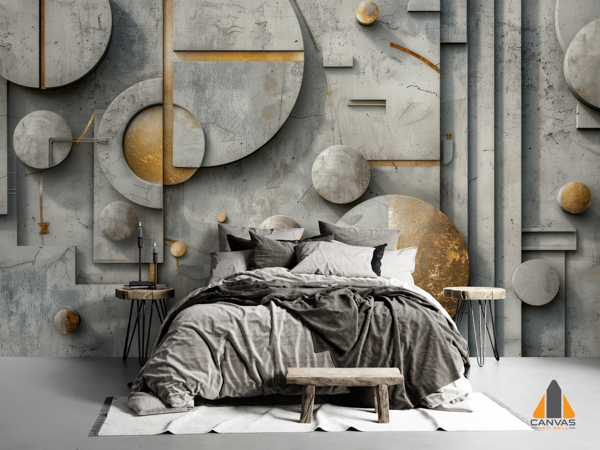 3d-modern-wallpaper-geometric-wallpaper-gray-color-with-gold-accents 281129