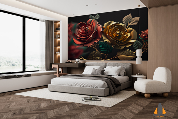 Abstract Embossed Roses