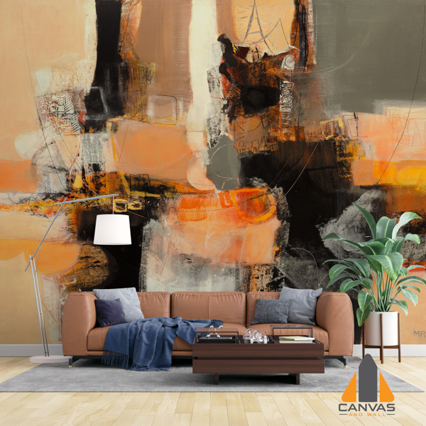 Abstract Orange Black