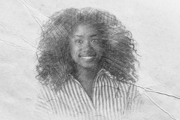 African American Female Sketch Effect