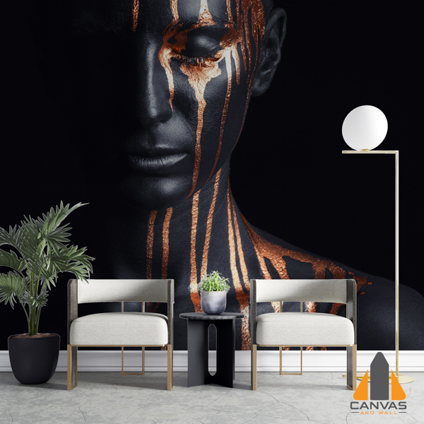 African woman dripping gold