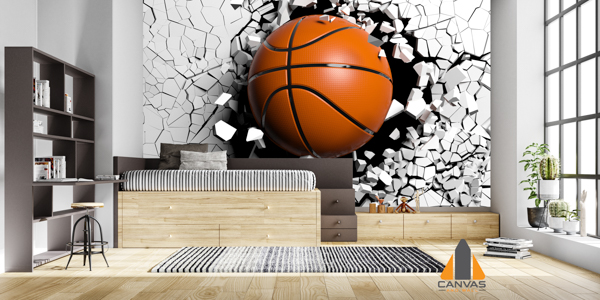 Basketball break through wall