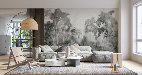 Black and white forest