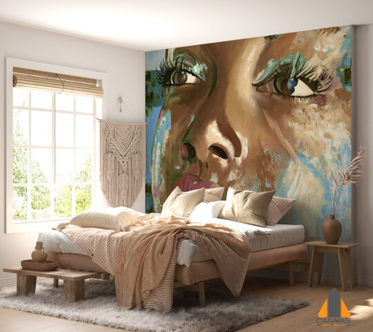 Blue and Brown woman Portrait