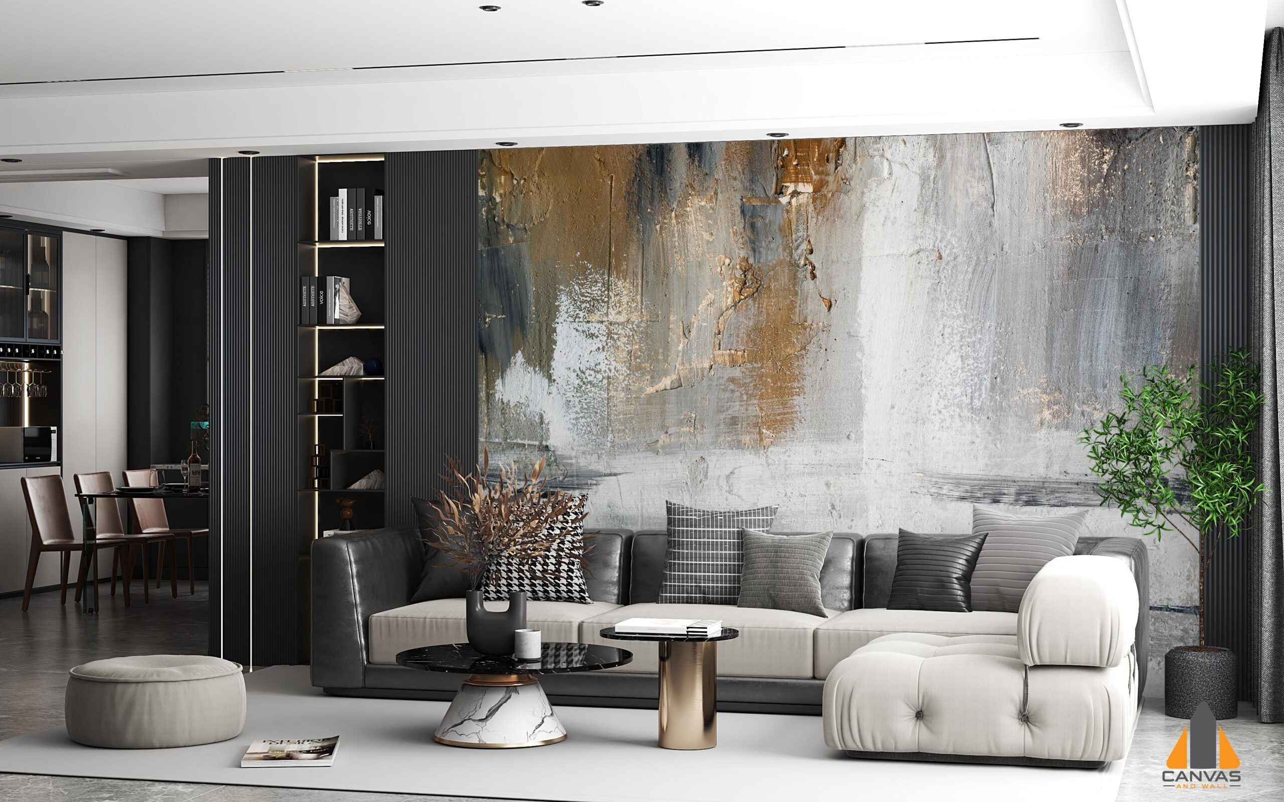 Brush Strokes Textured Concrete Wall