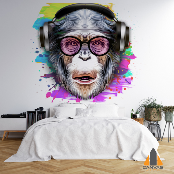 Colourful Monkey in Pink Glasses