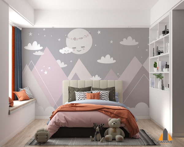 Dreamy Moon and Mountains