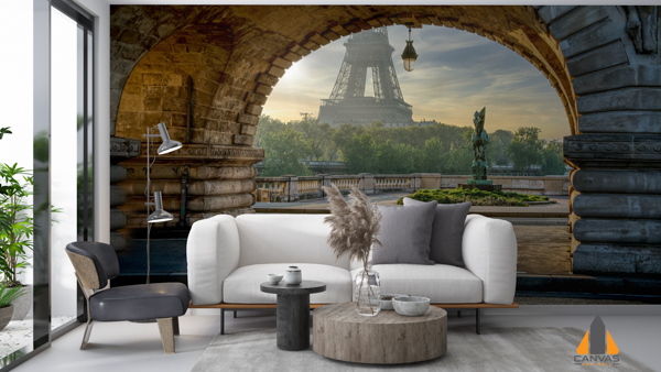 Eiffel Tower View Through Arch