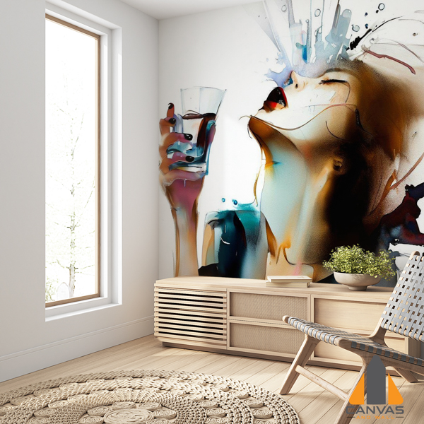 Euphoria Art Woman with a Glass