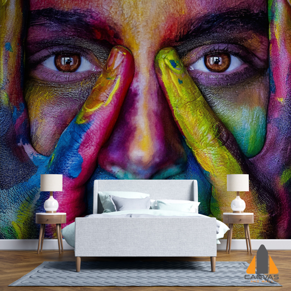 Girl Face Colour Rain