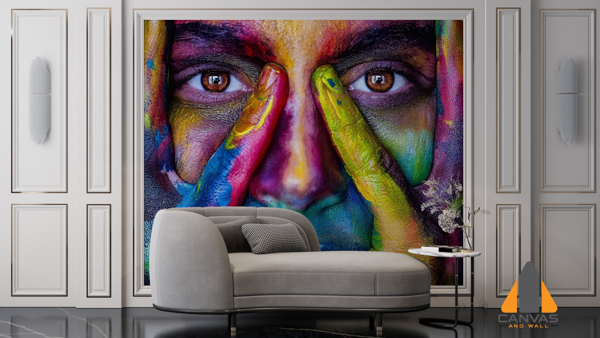 Girls Face-Hands with Paint