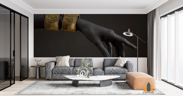 Gold Bangles on Black Hand