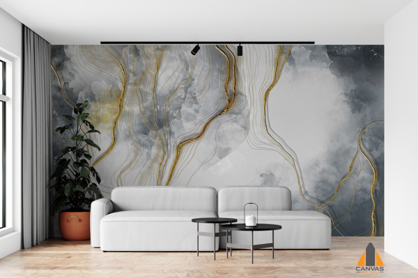 Gold and Grey Abstract Marble
