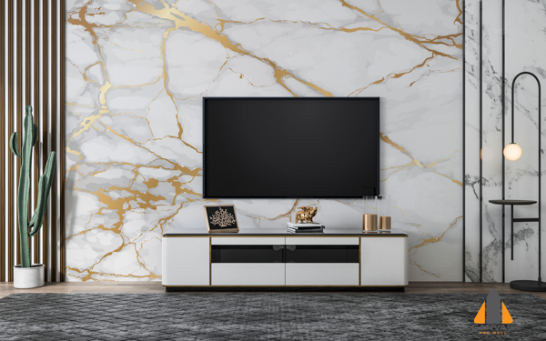 Gold and grey marble