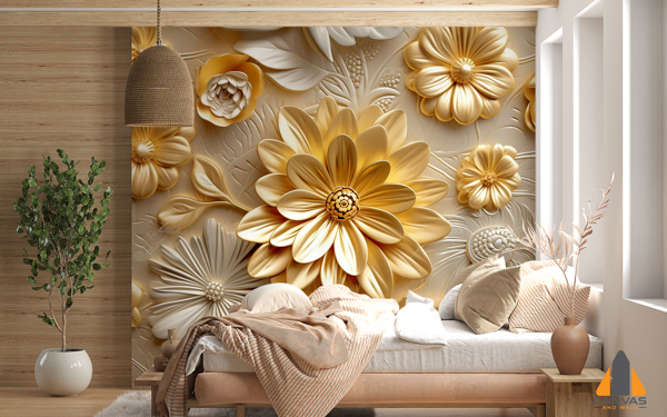 Gold floral design