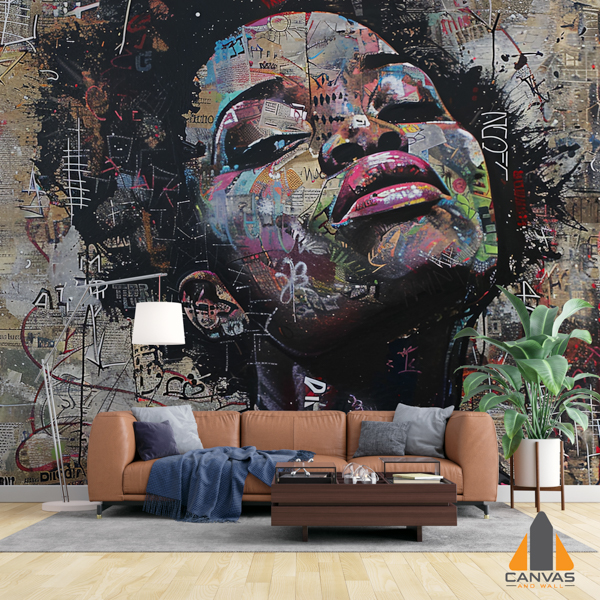 Graffiti Dreamy African Woman