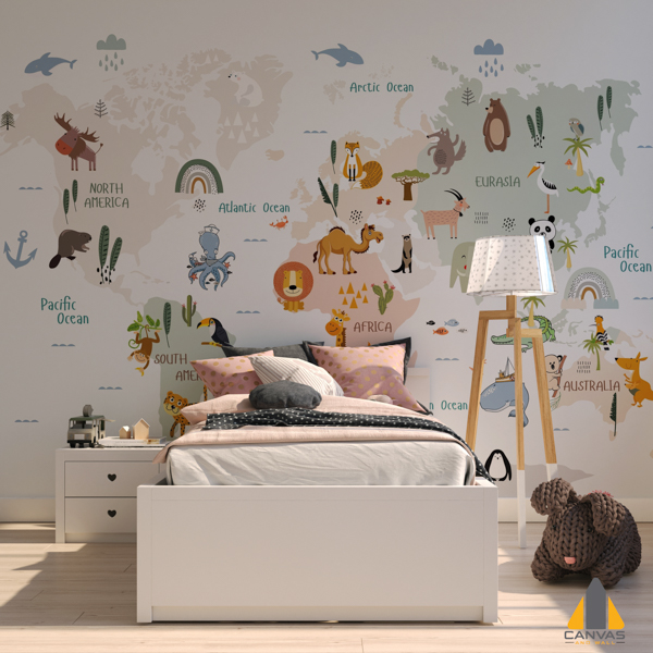 Kids Continental world map