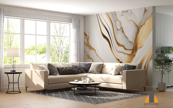 Marble Wallpaper that is White Gold