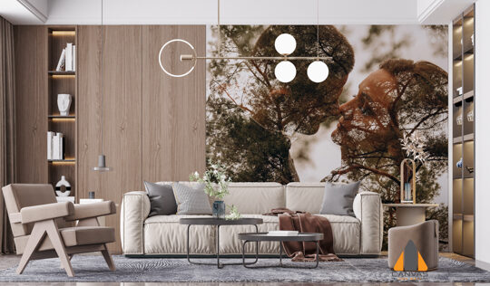 Obscured Couple Kissing