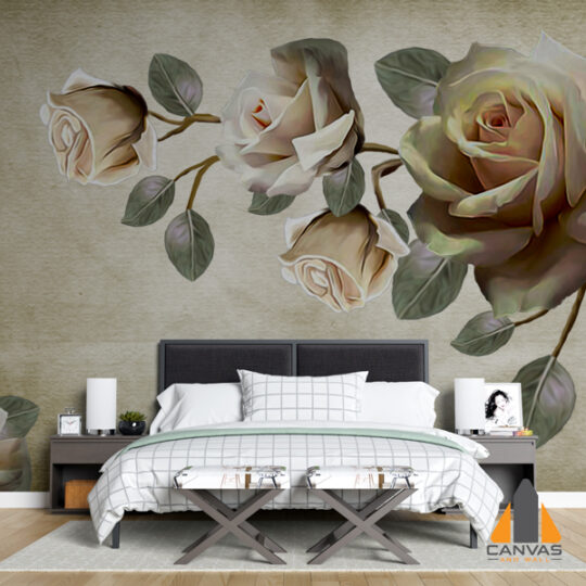 Painted Roses Wallpaper