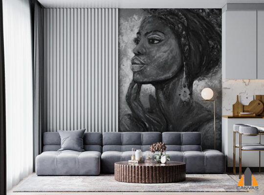 Pencil Sketch of African Woman Glazing