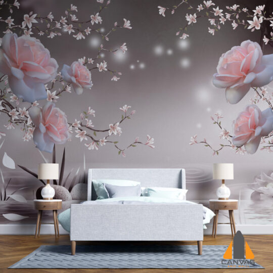 Pink Roses on top of water