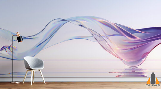 Shades of Blue and Pink Wavy Abstract