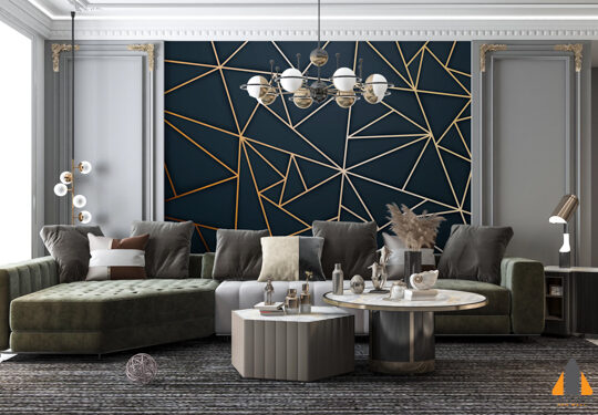 Shimmering Triangles On Dark Background